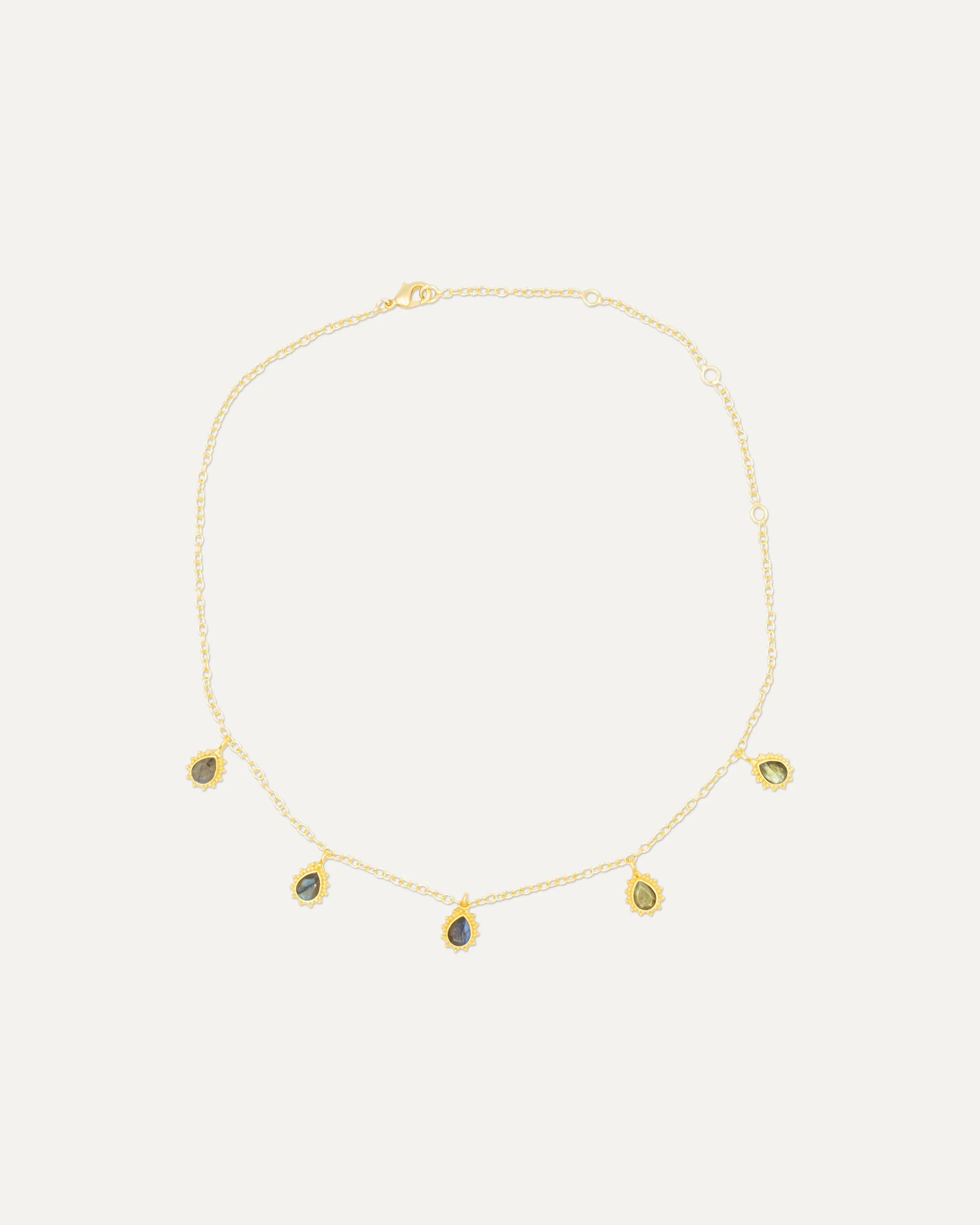 Colgante Dorado Drop Labradorita