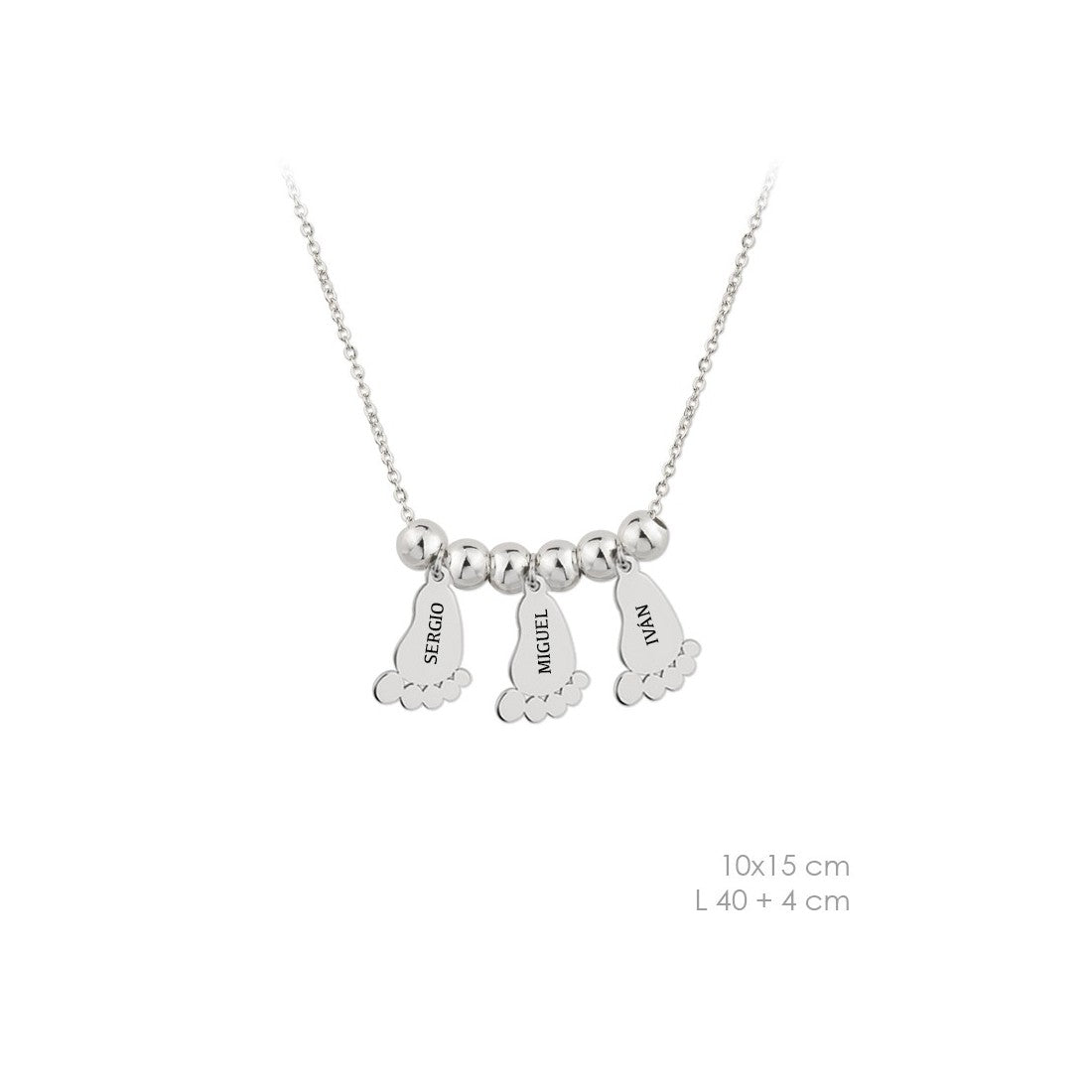 Gargantilla 3 Pies Bebé Plata