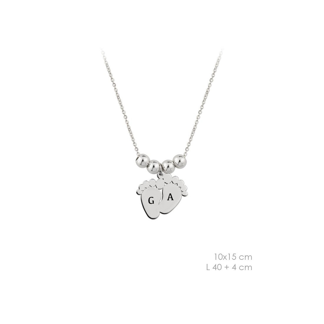 Gargantilla Pies Unidos Bebé Plata