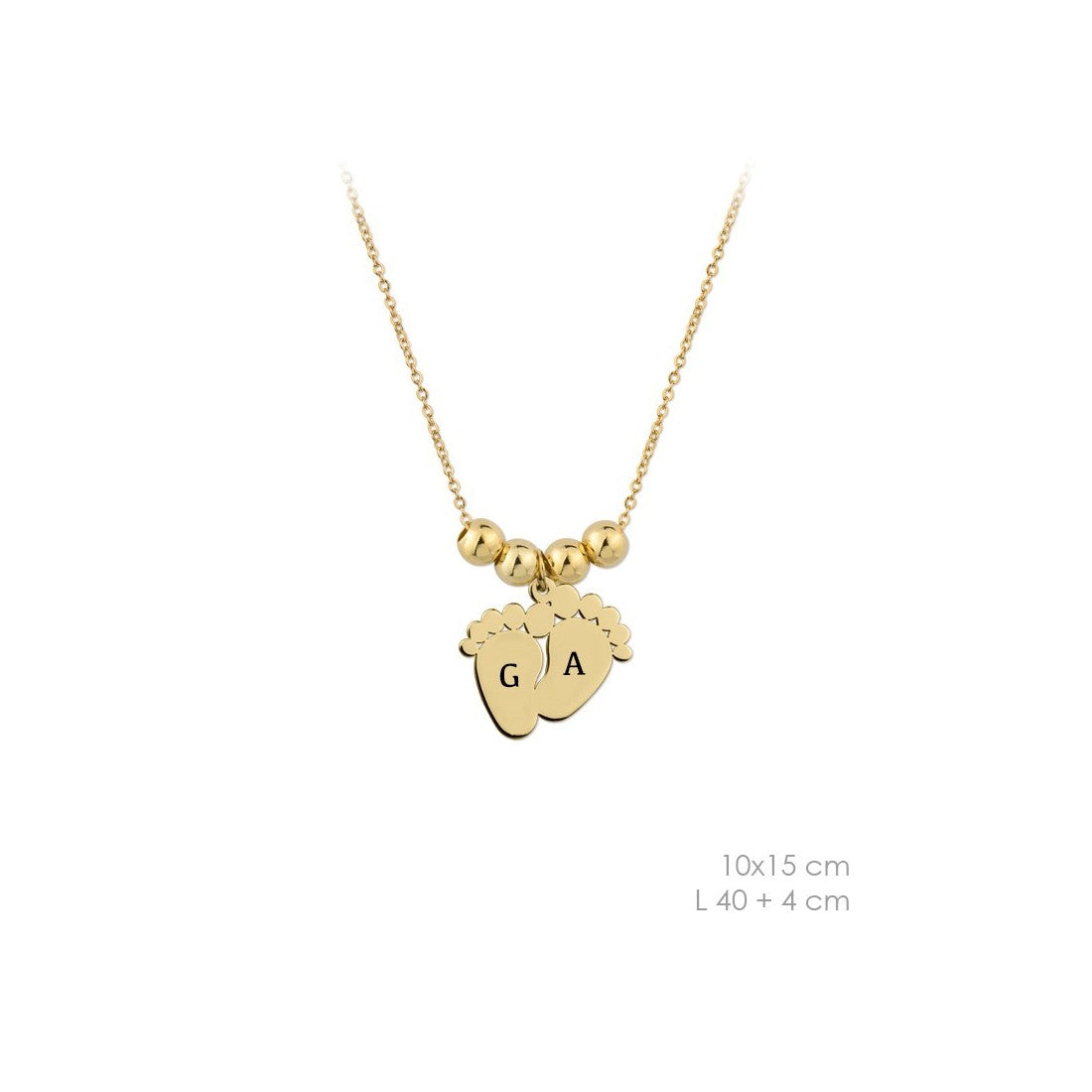 Gargantilla Pies Unidos Bebé Chapado