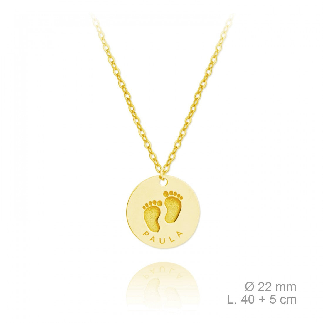 Gargantilla Huella Pies Chapado