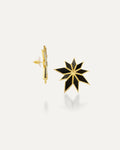 Pendientes Dorados Halley Onix Negro