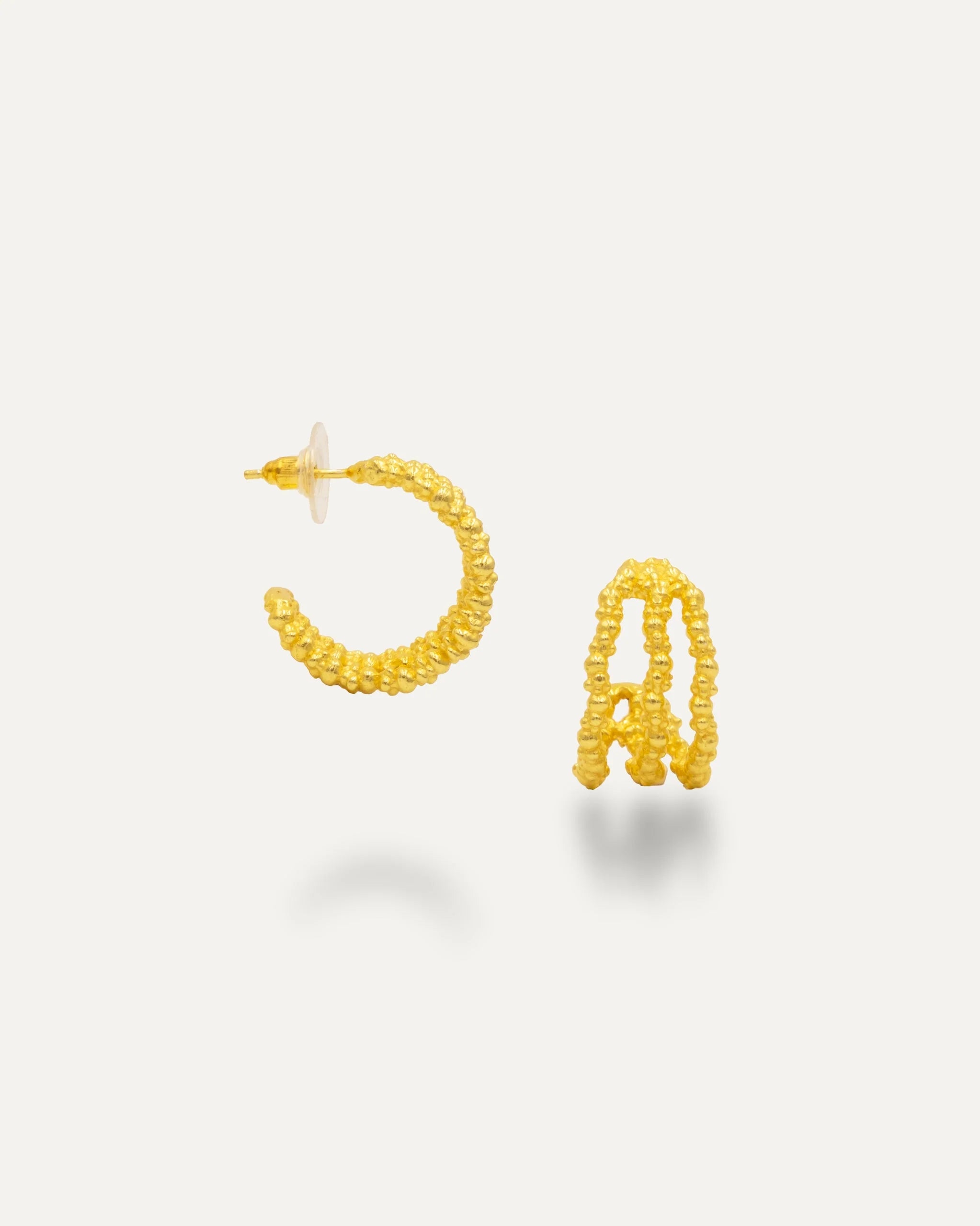 Pendientes Aros Dorados Triple Bulabula